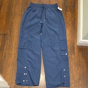 Aeropostale Womens Blue Wide Leg Cargo Pants Sz M